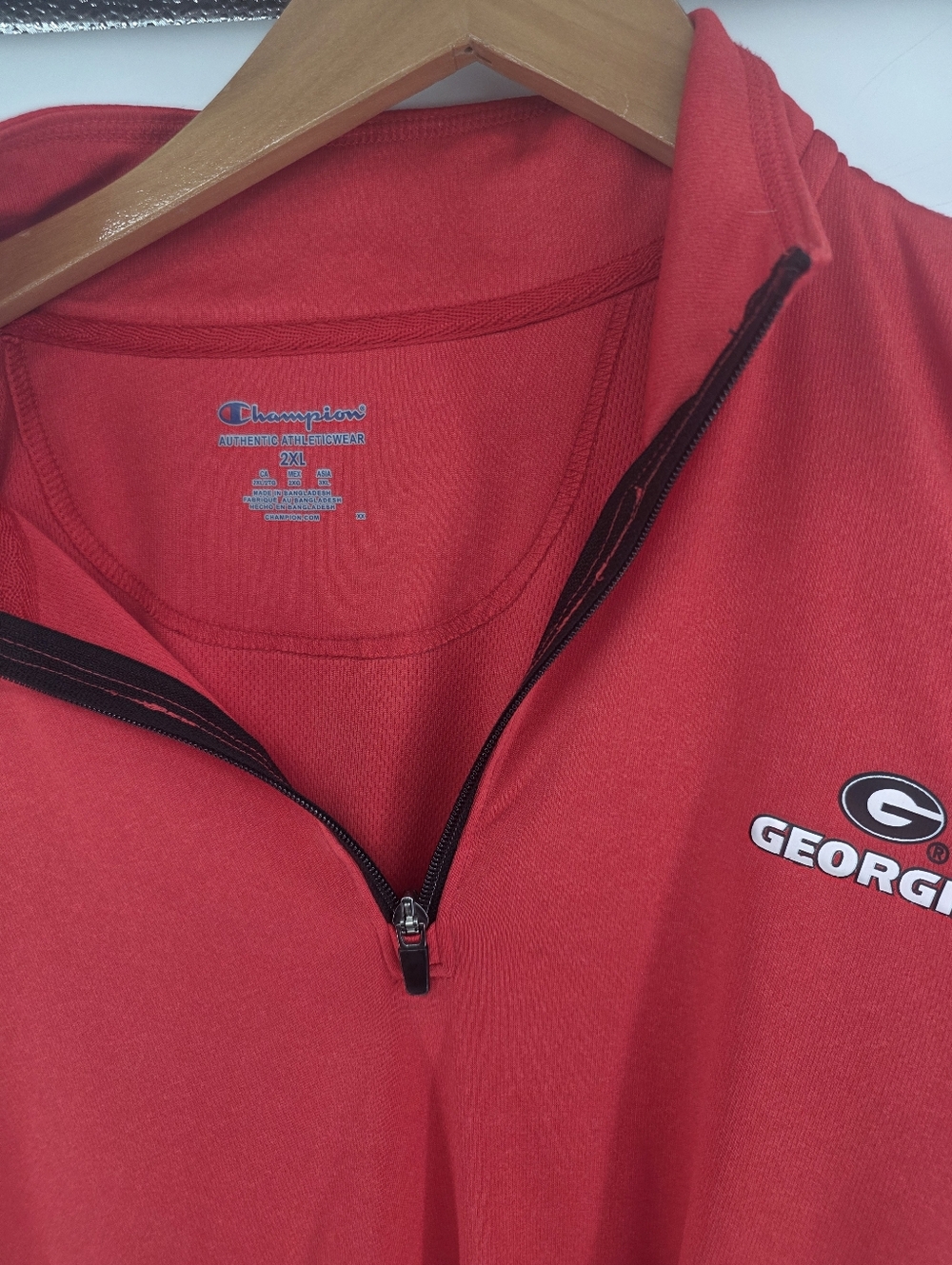Champion Georgia Bulldogs Red Quarter-Zip Pullover 2XL